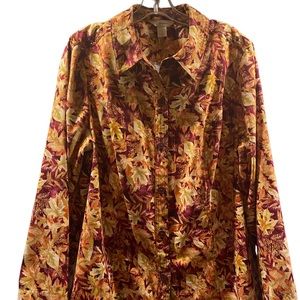 Ladies CJ Banks 1X Floral pattern button down coat